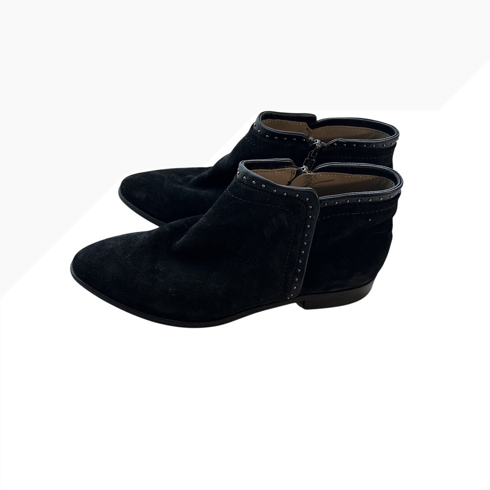 Italeau Shoes Women 36.5 Ankle Boots Black Suede Side Zip 6‎ Bootie Vero Cuoio